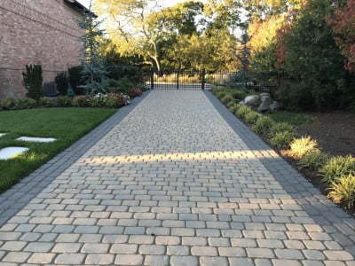 Telford Paving Contractors Laying Cobblestones in Telford 