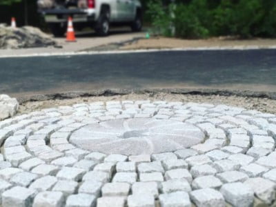 Telford Paving Contractors Laying Cobblestones in Telford 